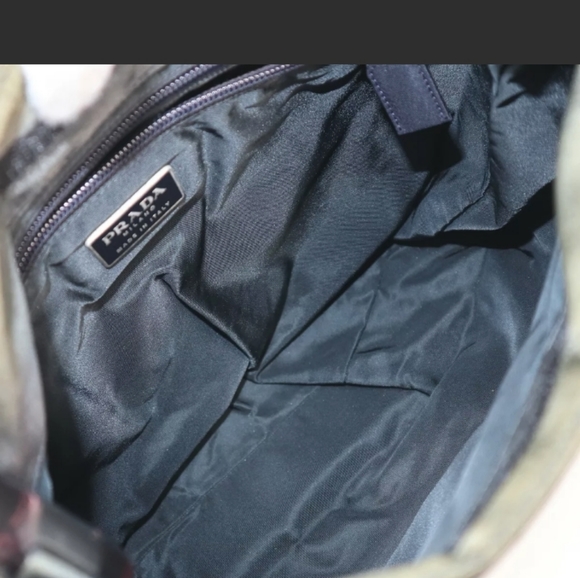 Prada "RARE" Fabric Bag with Acrylic Handle Olive/Khaki - Picture 8 of 8